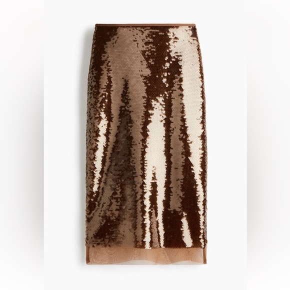 New H&M Sequined Midi Skirt - Picture 1 of 5